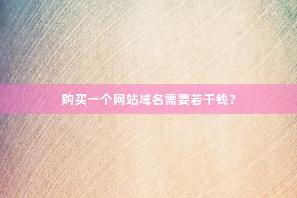 购买一个网站域名需要若干钱？